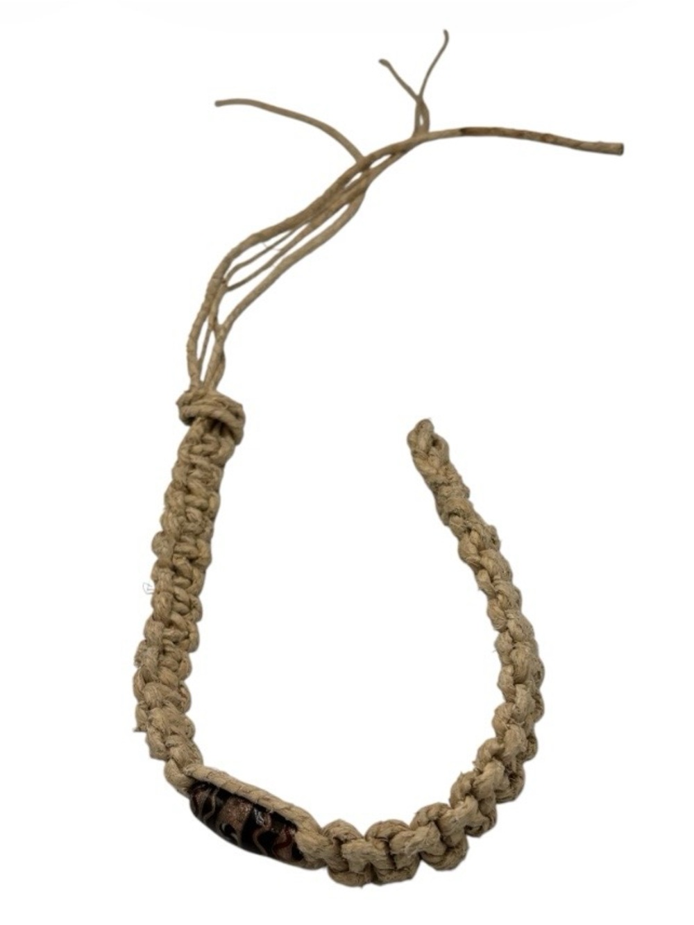 15.5” Handmade Thick Hemp 6.5” Adjustable Necklace W/ Pendant
